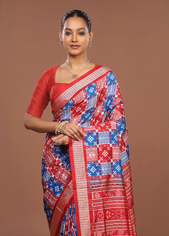 Multicolor Handloom Bomkai Pure Silk Saree With Blouse Piece