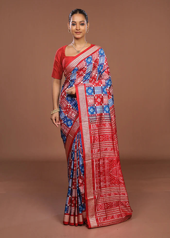 Multicolor Handloom Bomkai Pure Silk Saree With Blouse Piece - Image 2
