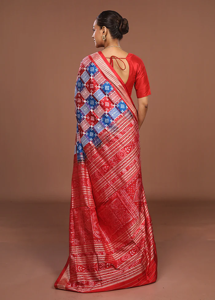 Multicolor Handloom Bomkai Pure Silk Saree With Blouse Piece - Image 3