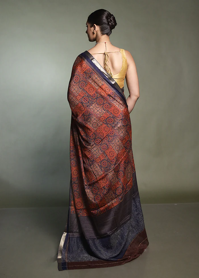 Multicolor Handloom Chiffon Pure Silk Saree With Blouse Piece - Image 3