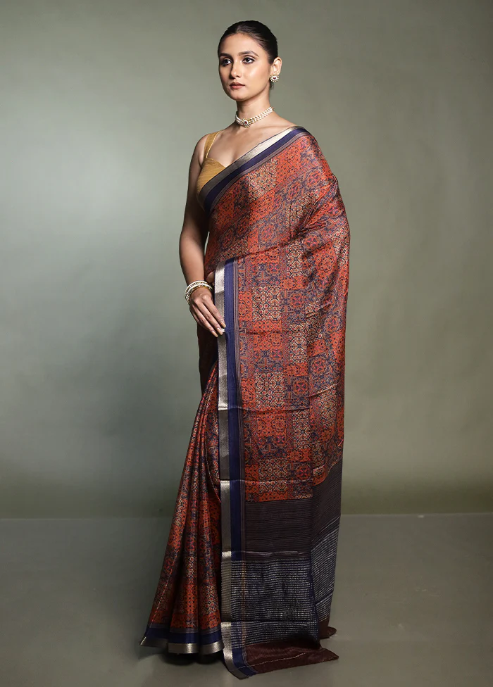 Multicolor Handloom Chiffon Pure Silk Saree With Blouse Piece - Image 4