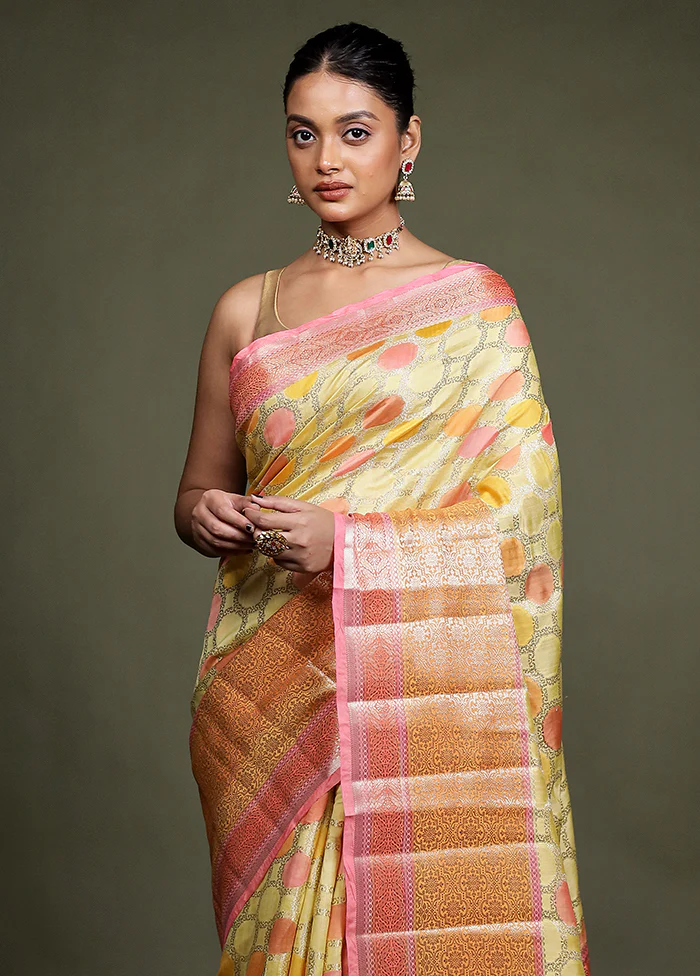 Multicolor Handloom Dupion Pure Silk Saree With Blouse Piece