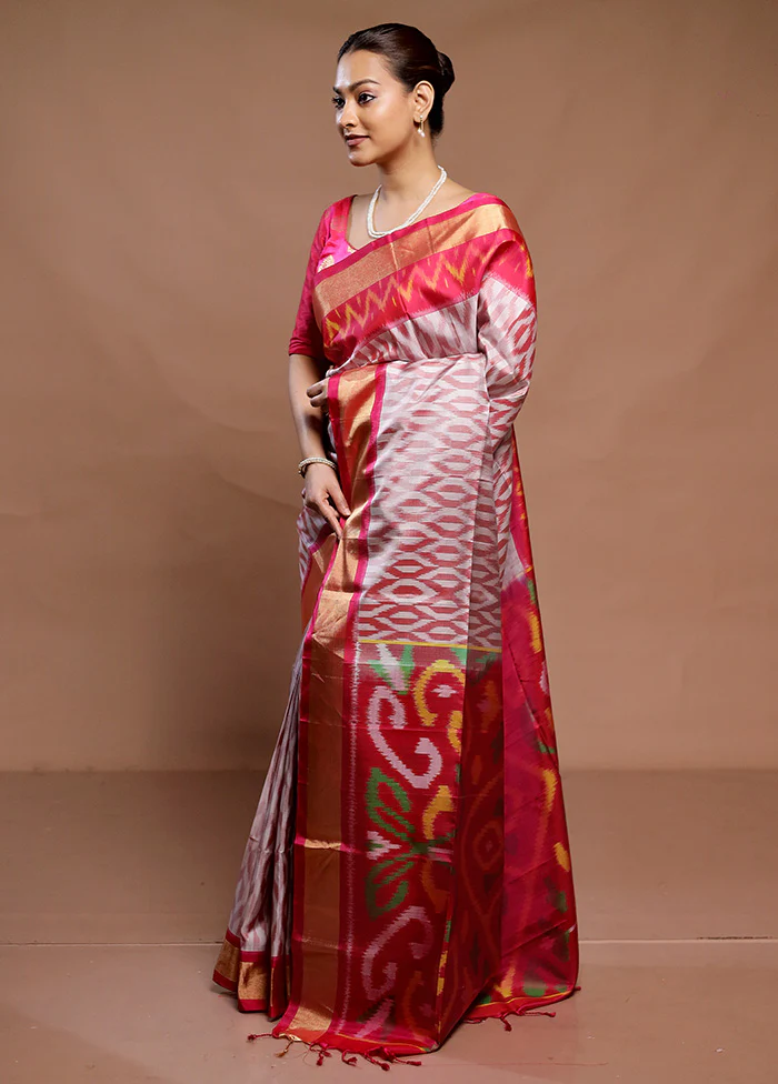 Multicolor Handloom Kanchipuram Pure Silk Saree With Blouse Piece - Image 4
