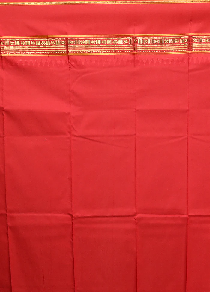 Multicolor Handloom Kanjivaram Pure Silk Saree With Blouse Piece - Image 5