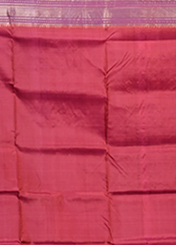 Blue Handloom Kalakhetra Pure Silk Saree With Blouse Piece - Image 5