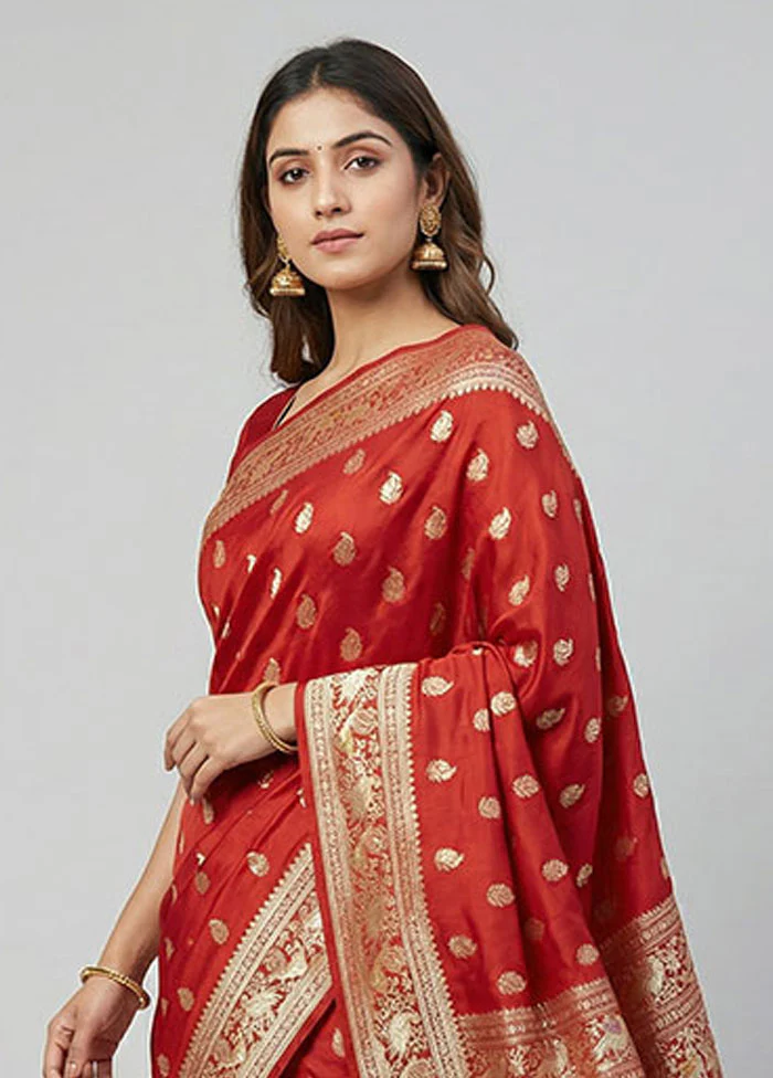 Multicolor Handloom Katan Pure Silk Saree With Blouse Piece - Image 2