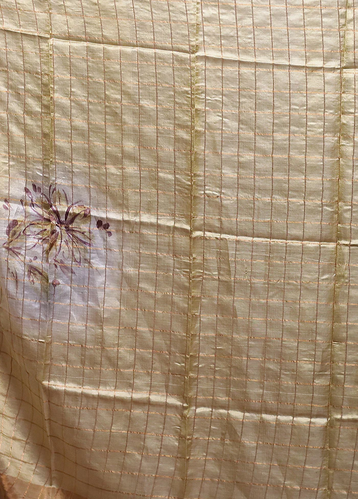 Multicolor Handloom Tussar Pure Silk Saree With Blouse Piece - Image 5