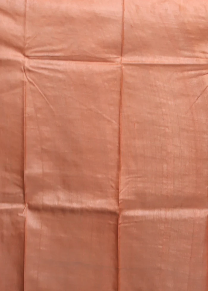 Multicolor Handloom Tussar Pure Silk Saree With Blouse Piece - Image 5