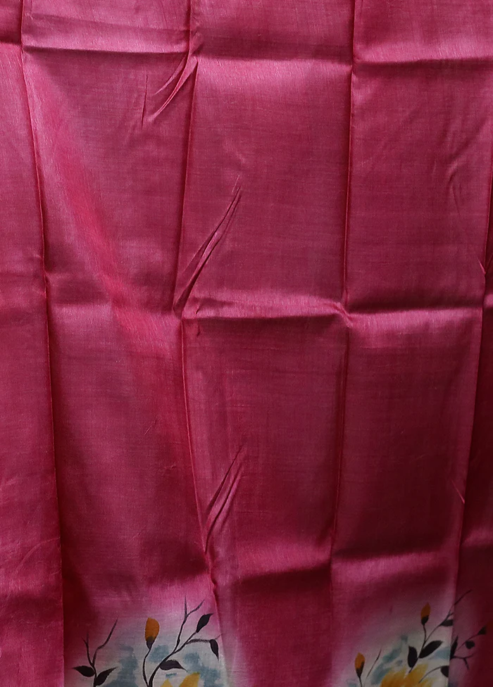 Multicolor Handloom Tussar Pure Silk Saree With Blouse Piece - Image 5