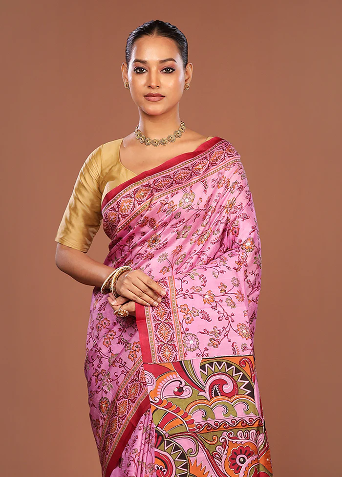 Multicolor Handloom Tussar Pure Silk Saree With Blouse Piece