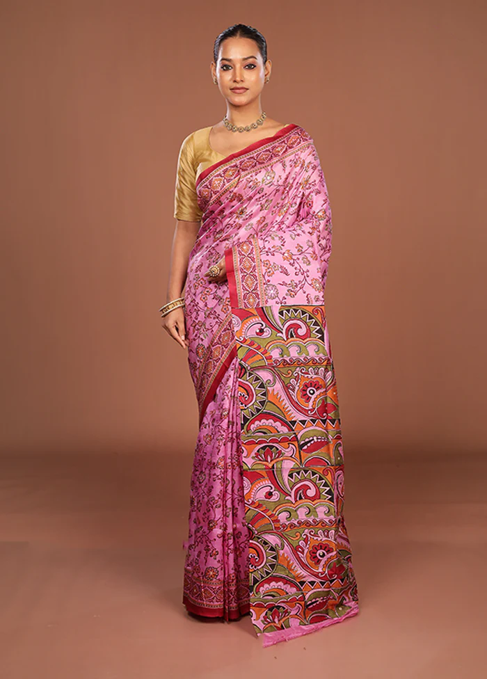 Multicolor Handloom Tussar Pure Silk Saree With Blouse Piece - Image 2