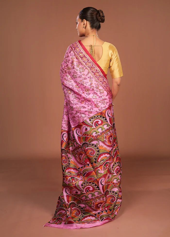 Multicolor Handloom Tussar Pure Silk Saree With Blouse Piece - Image 3