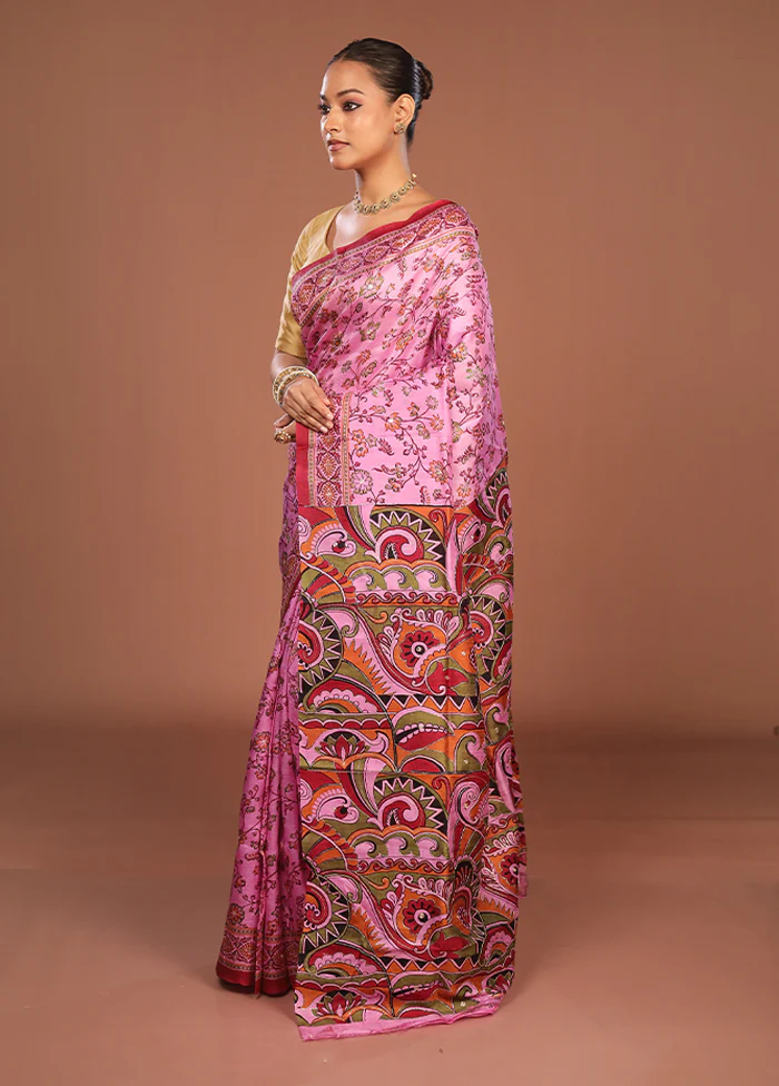 Multicolor Handloom Tussar Pure Silk Saree With Blouse Piece - Image 4