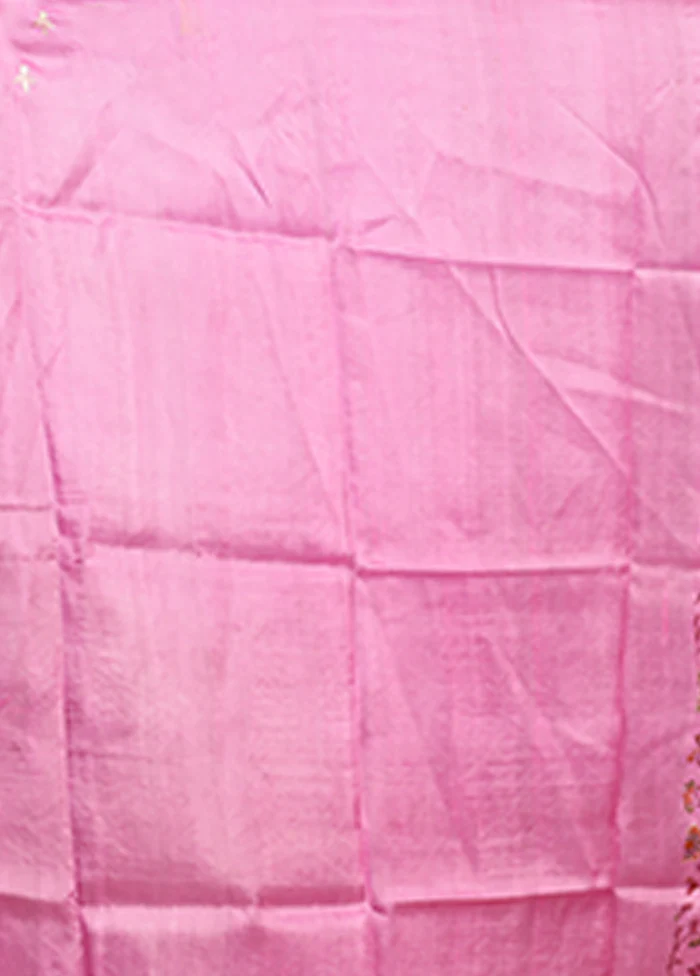 Multicolor Handloom Tussar Pure Silk Saree With Blouse Piece - Image 5