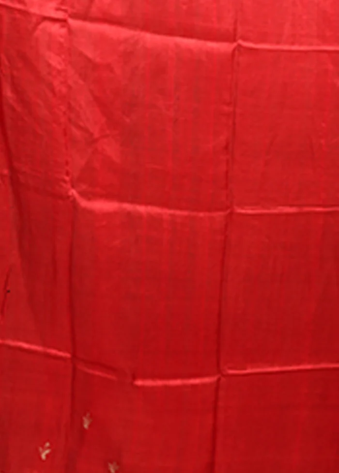 Multicolor Handloom Tussar Pure Silk Saree With Blouse Piece - Image 5