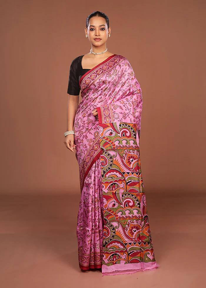Multicolor Handloom Tussar Pure Silk Saree With Blouse Piece - Image 2