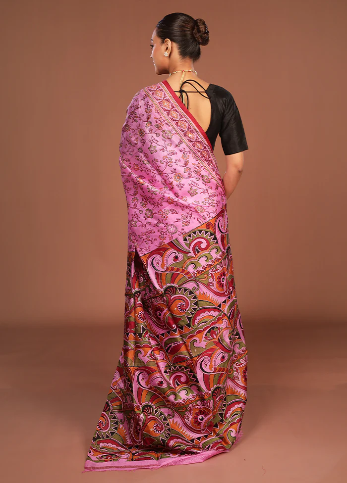 Multicolor Handloom Tussar Pure Silk Saree With Blouse Piece - Image 3