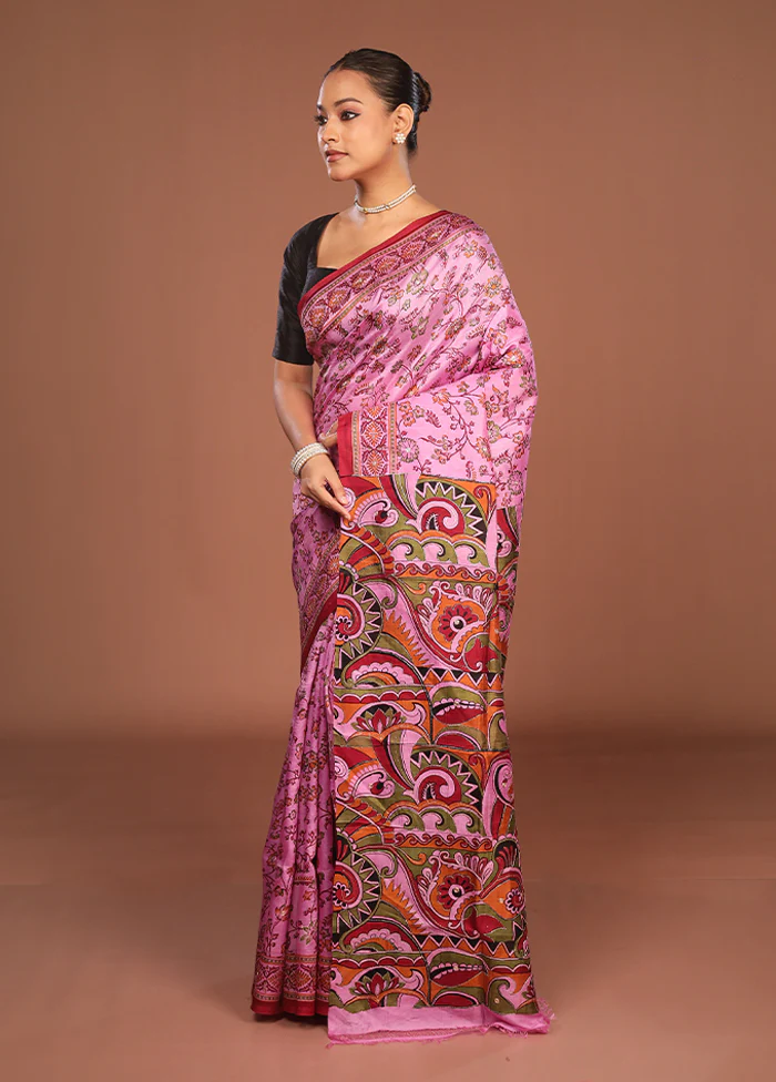 Multicolor Handloom Tussar Pure Silk Saree With Blouse Piece - Image 4