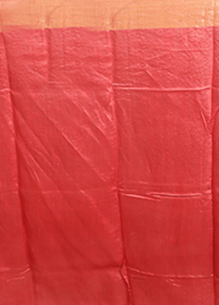 Multicolor Handloom Tussar Pure Silk Saree With Blouse Piece - Image 5