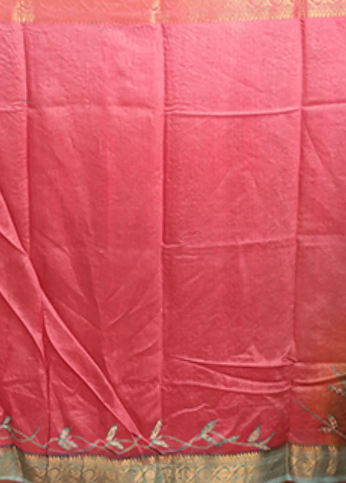 Multicolor Handloom Tussar Pure Silk Saree With Blouse Piece - Image 5