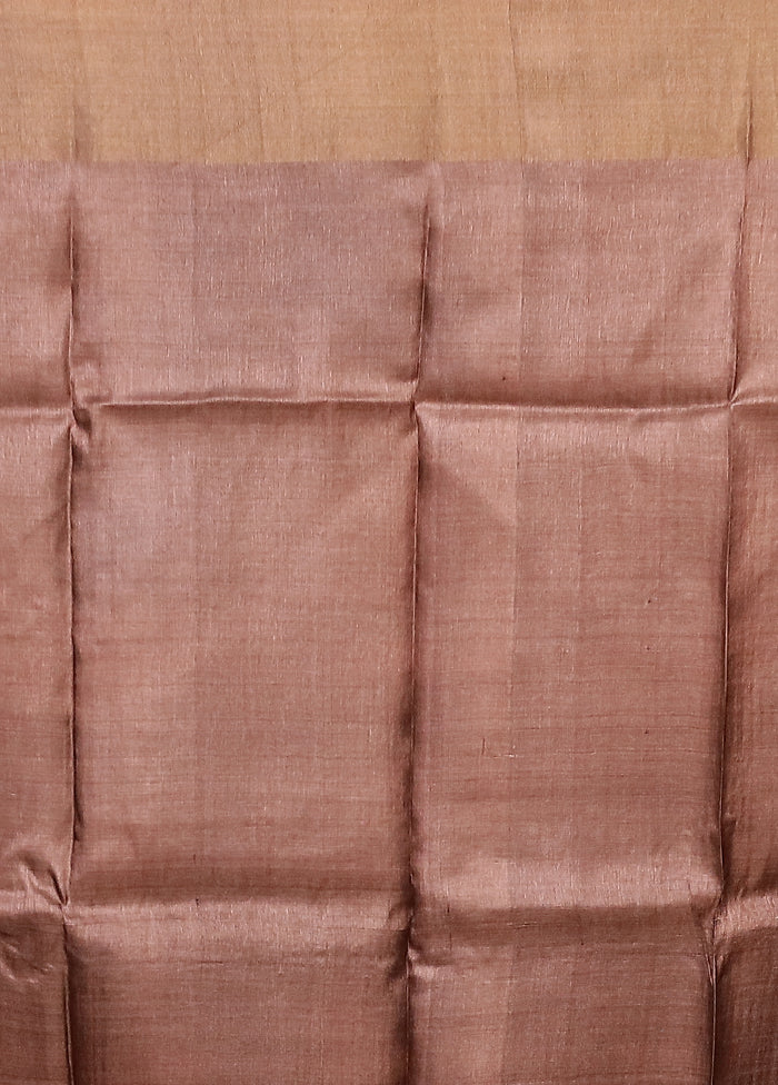 Multicolor Handloom Tussar Pure Silk Saree With Blouse Piece - Image 5