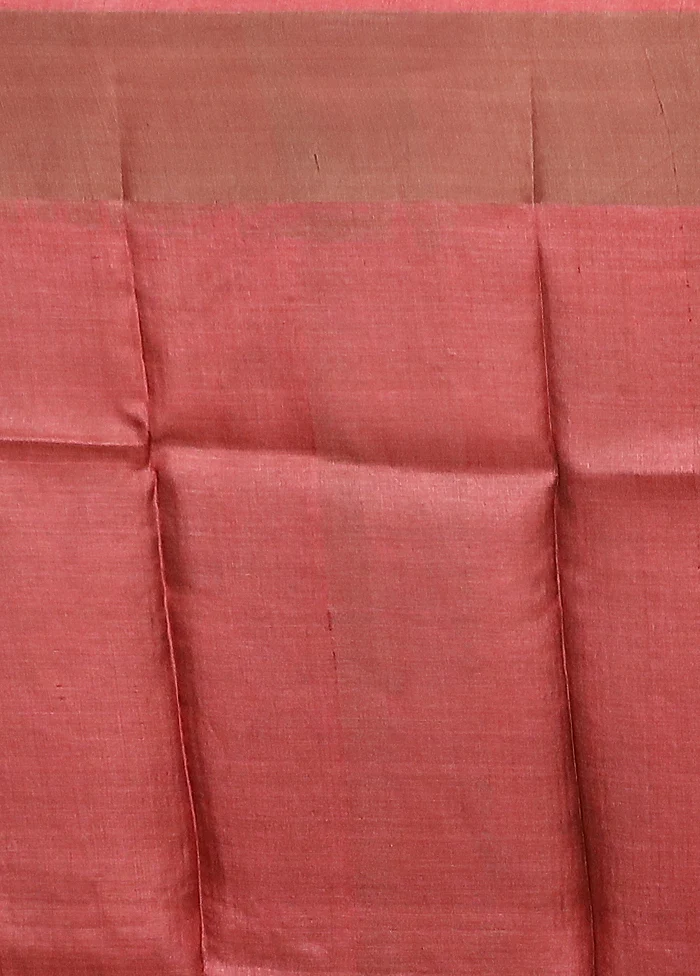 Multicolor Handloom Tussar Pure Silk Saree With Blouse Piece - Image 5