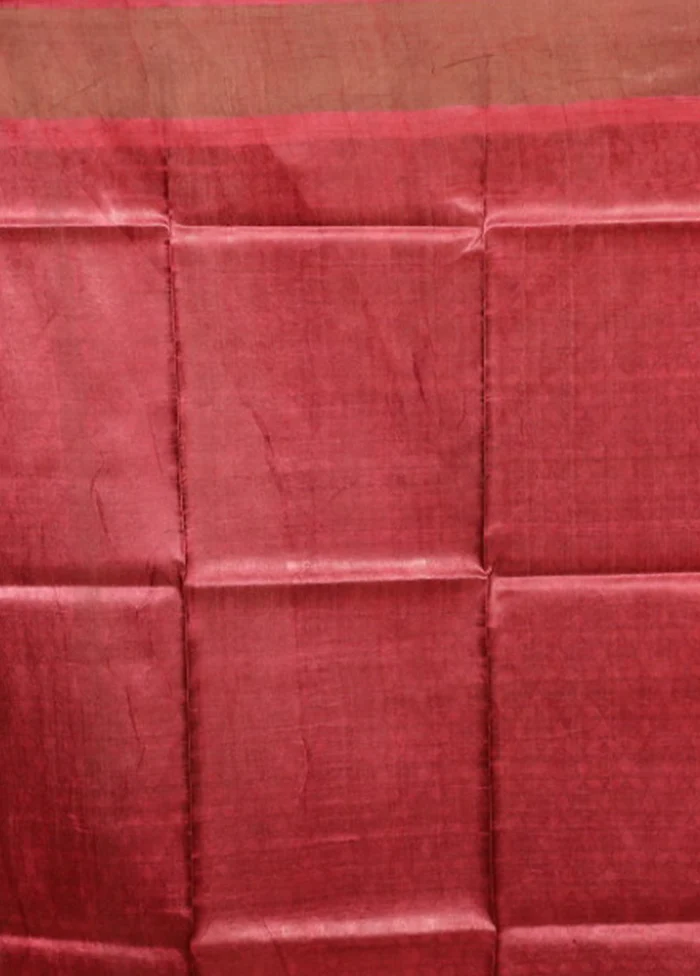 Multicolor Handloom Tussar Pure Silk Saree With Blouse Piece - Image 5