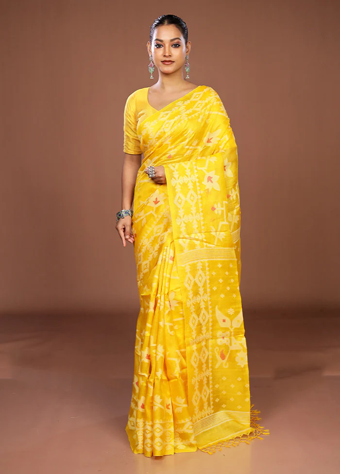 Multicolor Handloom Tussar Pure Silk Saree With Blouse Piece - Image 2