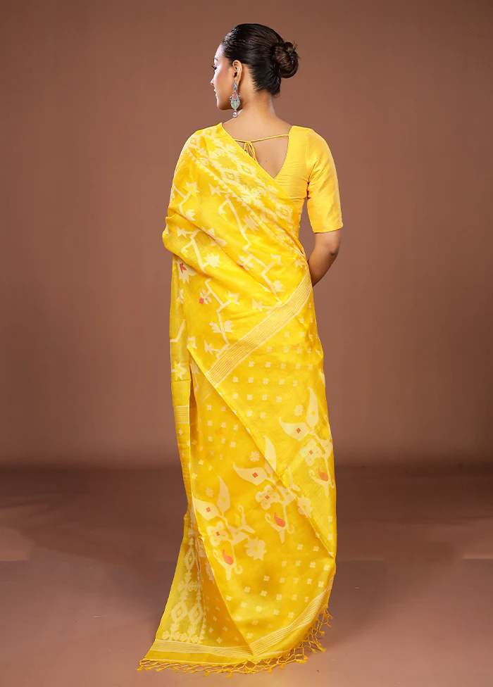 Multicolor Handloom Tussar Pure Silk Saree With Blouse Piece - Image 3