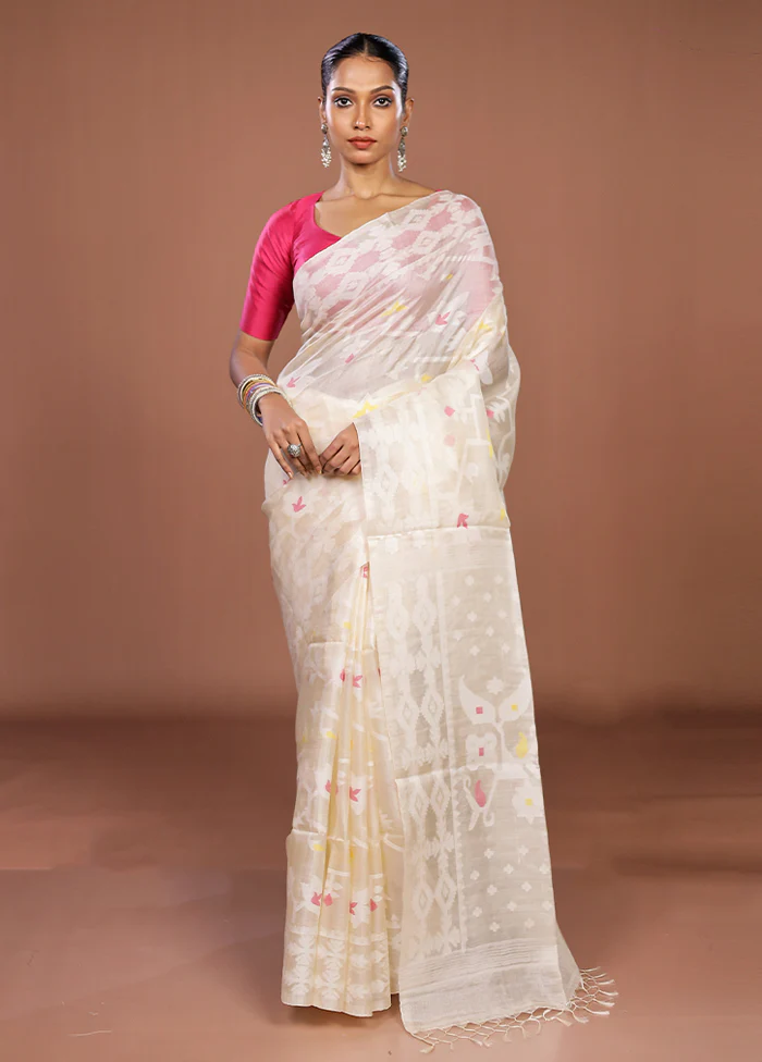 Multicolor Handloom Tussar Pure Silk Saree With Blouse Piece - Image 2
