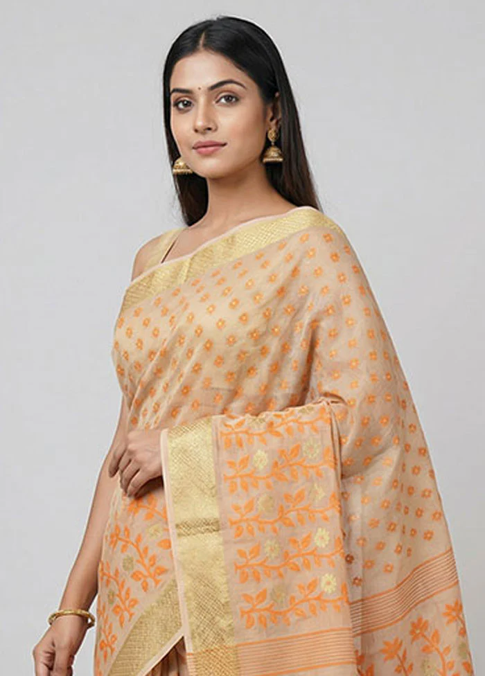 Multicolor Jamdani Cotton Saree Without Blouse Piece - Image 2