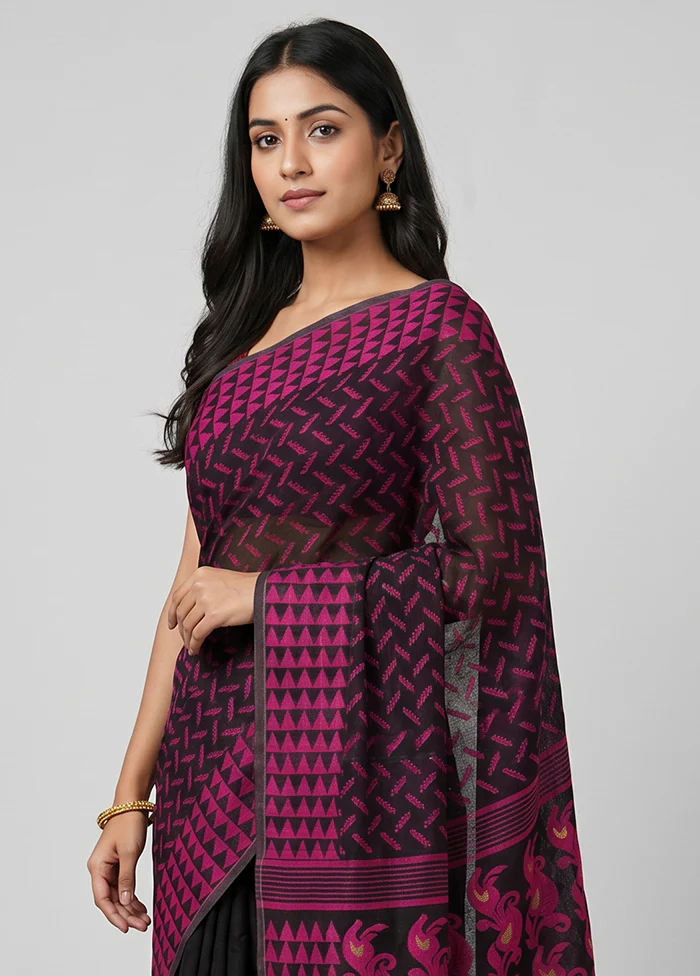Multicolor Jamdani Cotton Saree Without Blouse Piece - Image 2