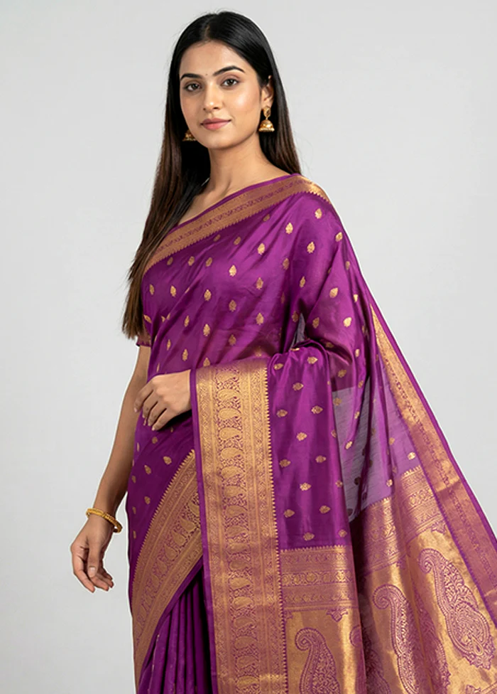 Multicolor Kanjivaram Silk Saree With Blouse Piece - Image 2