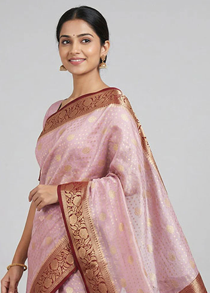 Multicolor Kora Silk Saree With Blouse Piece - Image 2