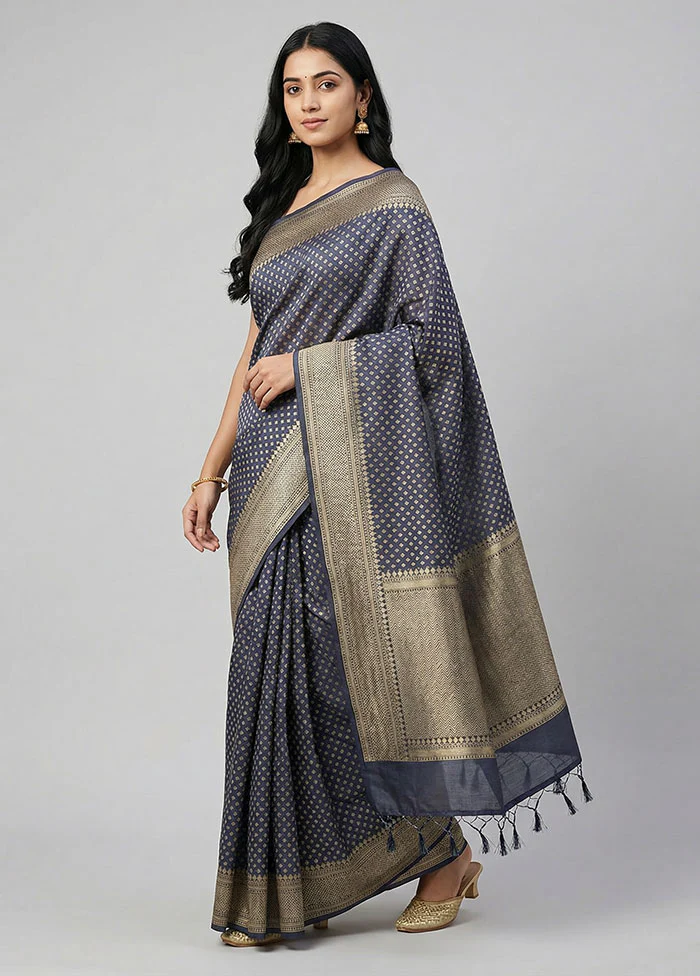 Multicolor Kora Silk Saree With Blouse Piece