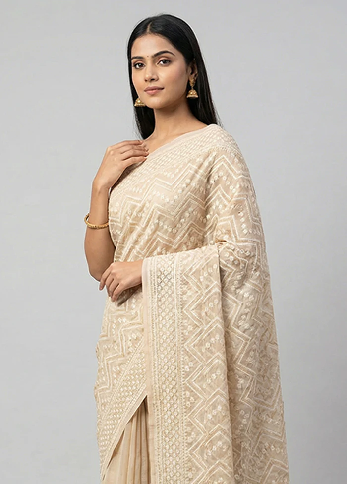 Multicolor Kora Silk Saree With Blouse Piece - Image 2