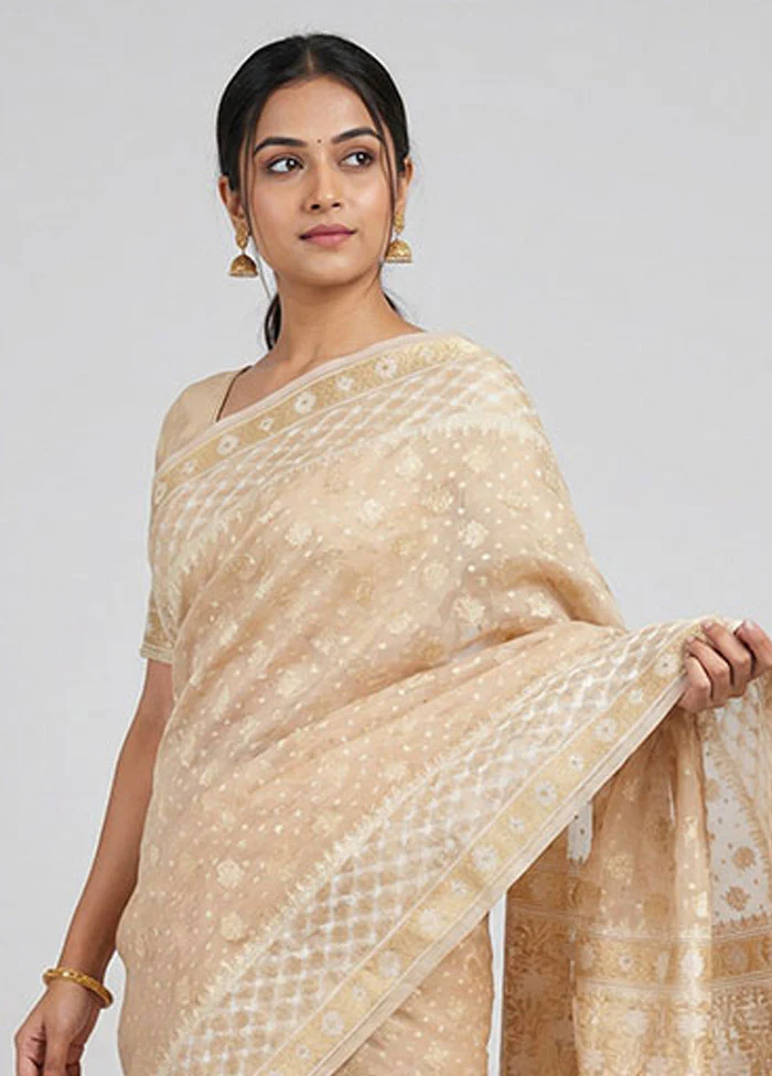 Multicolor Kora Silk Saree With Blouse Piece - Image 2