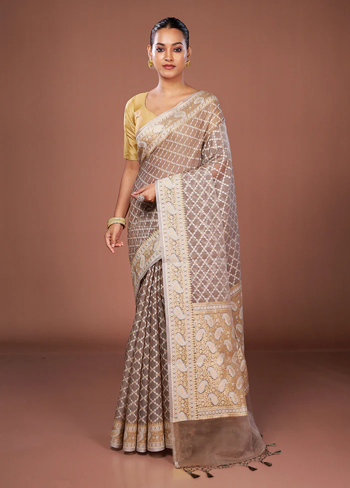 Multicolor Kora Silk Saree With Blouse Piece - Image 2