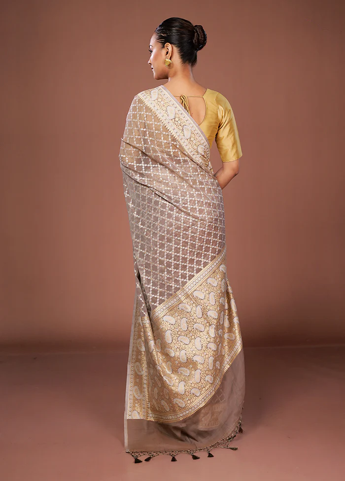 Multicolor Kora Silk Saree With Blouse Piece - Image 3