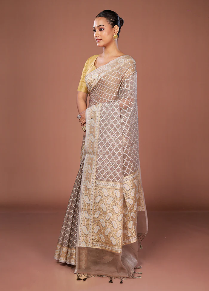Multicolor Kora Silk Saree With Blouse Piece - Image 4