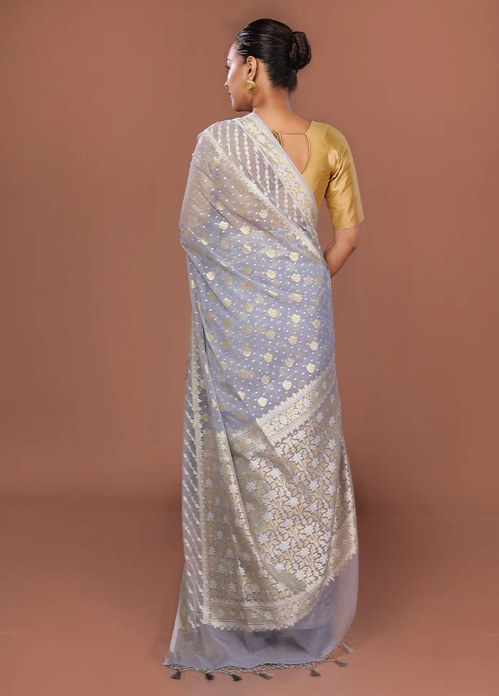Multicolor Kora Silk Saree With Blouse Piece - Image 3