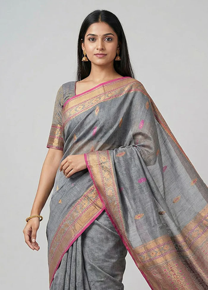 Multicolor Matka Silk Saree With Blouse Piece - Image 2