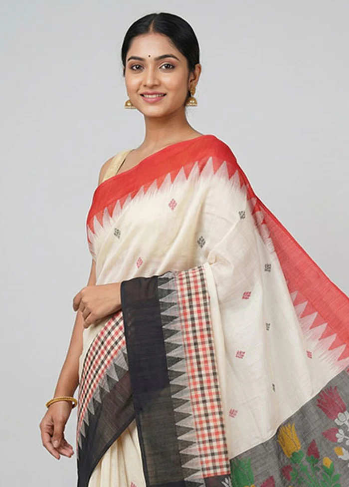 Multicolor Matka Silk Saree With Blouse Piece - Image 2
