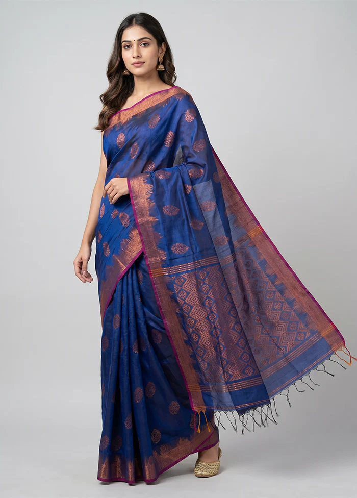 Multicolor Matka Silk Saree With Blouse Piece