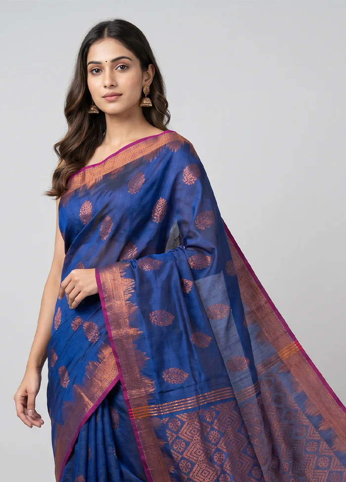 Multicolor Matka Silk Saree With Blouse Piece - Image 2