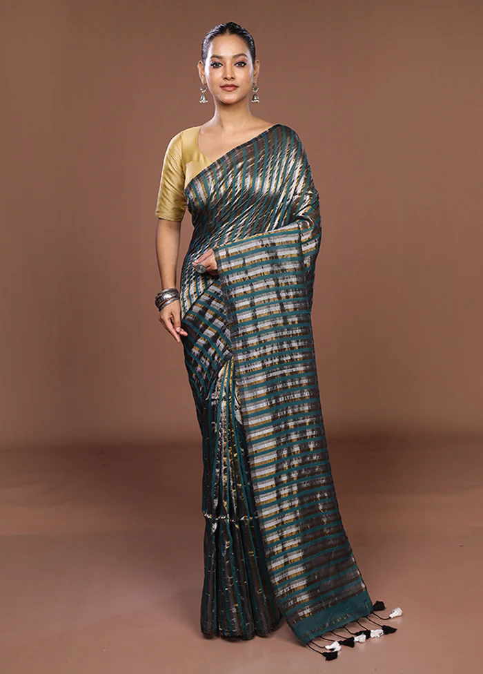 Multicolor Matka Silk Saree With Blouse Piece - Image 2