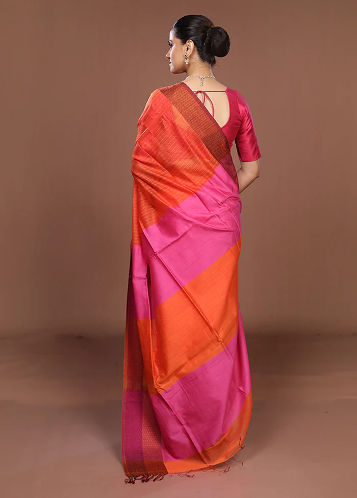 Multicolor Matka Silk Saree With Blouse Piece - Image 3