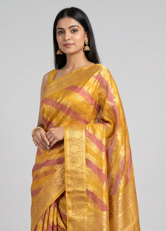 Multicolor Organza Saree With Blouse Piece - Image 2