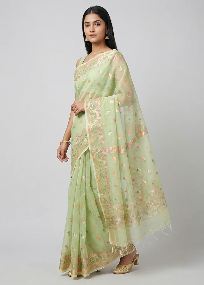 Multicolor Organza Saree With Blouse Piece