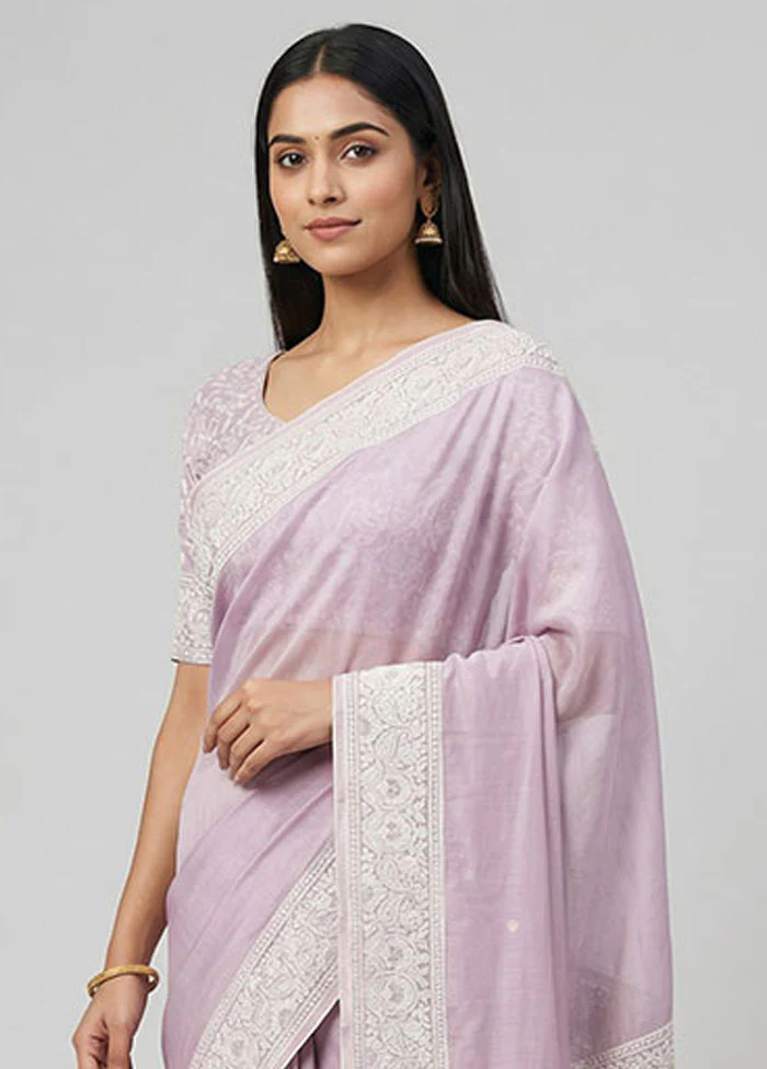 Multicolor Organza Saree With Blouse Piece - Image 2